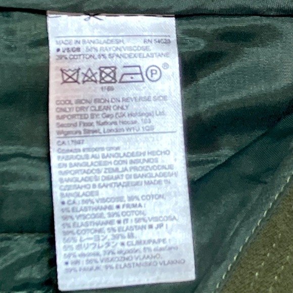 Banana Republic Sloan Utility Pants Womens 6 Olive Green Slim Fit Stretch Office - Picture 14 of 15